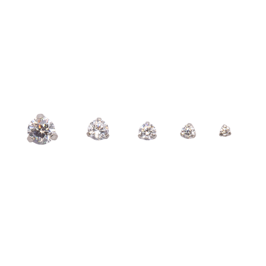 Titanium Tri Prong CZ (Pack of 5)