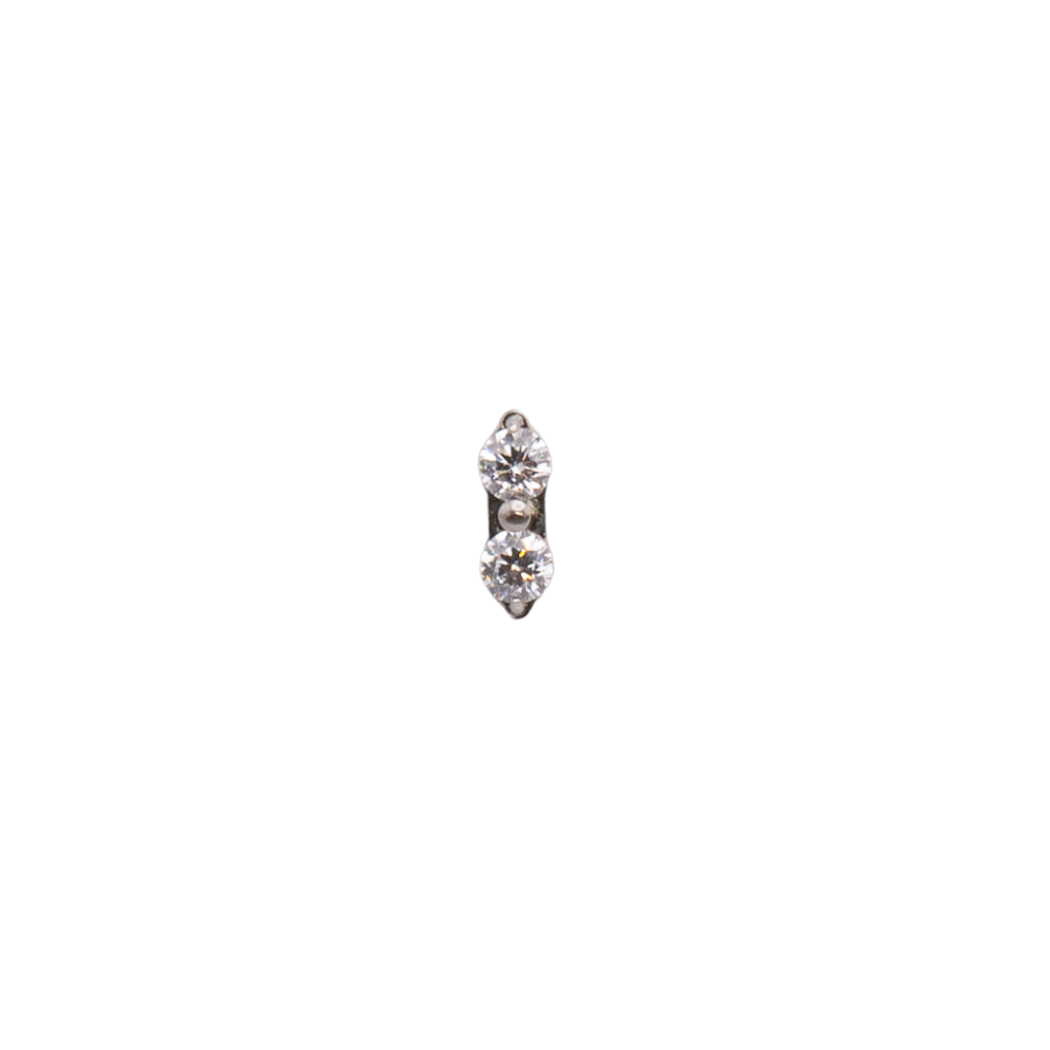 Titanium Dual Prong Set CZ